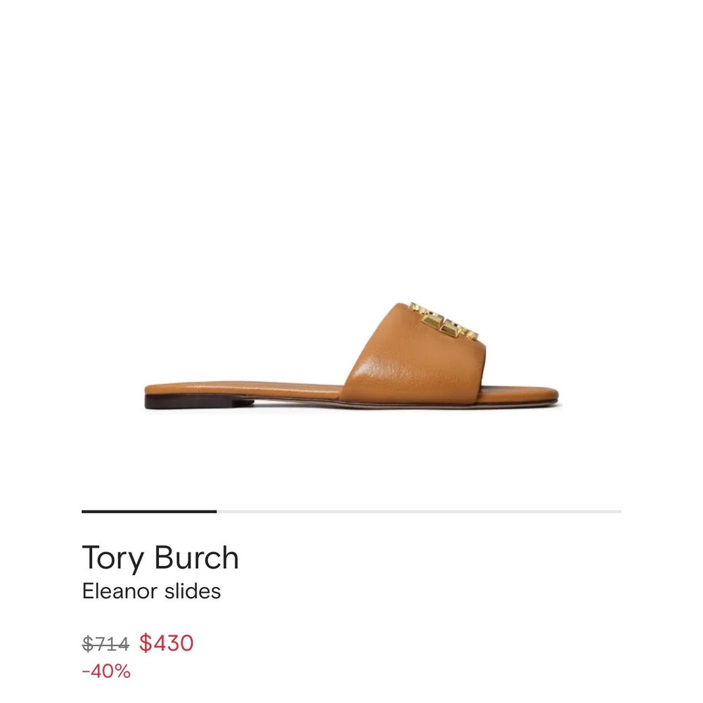 Tory Burch Eleanor Slides Size 7 Leather - Picture 3 of 8